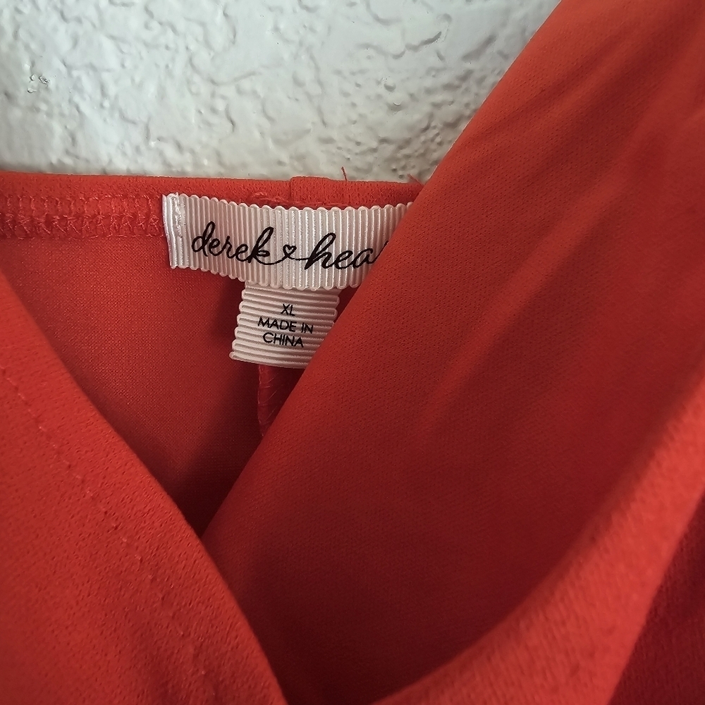 Derek Heart NWT Faux Wrap Orange Asymetrical Midi Dress XL - Picture 5 of 7